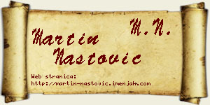 Martin Nastović vizit kartica